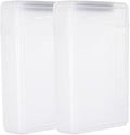 PATIKIL 6.5" x 4.5" Hard Drive Disk Case, 2Pcs Plastic Hard Disk Storage Box Portable Anti-Static Case for 3.5" External SSD HDD, White