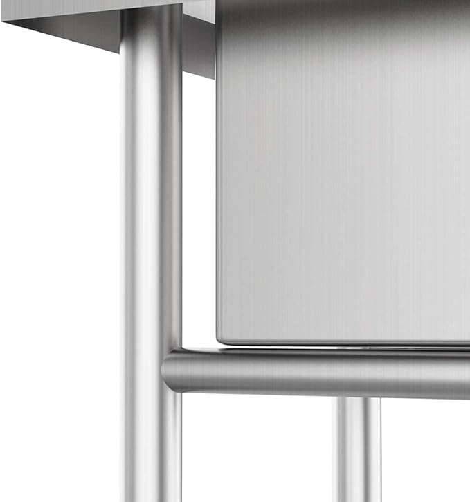 VINGLI Upgraded 28" Free Standing 304 Stainless Steel Utility Sinks for Laundry Room with Backsplash, Industrial Garage Sink Commercial Sink for Restaurant, Workshop – 28" W x 24" D x 40.2" H