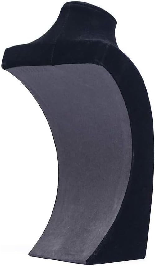 Coward Necklace Bust Stand for Selling Show, Black Velvet Necklace Jewelry Display Holder for Home Use or Store Shop Show (11" Hight)