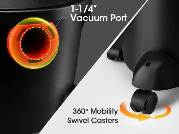Shop-Vac 5920689 Wet/Dry Vacuum Cleaner, 6 Gallon, 3.0 Peak HP, 1.25 Inch Diameter x 7 Foot Hose, 6 Foot Cord, Ideal for Jobsite, Garage & Workshop