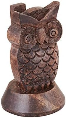 Stocking Stuffers Wooden Owl Glasses Holder Night Stand Reading Eyeglass Retainer White Elephant Gifts for Adults Women Men Him Her Mom Dad Car Christmas Gifts