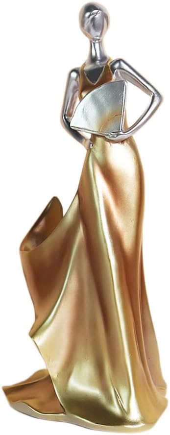 Artpaul Wine Bottle Holder Beauty Lady Statue Wine Bottle Stand Lady Wine Rack Decoration Wine Cork Holder Decor Wine Decor for Kitchen Bar (Golden)