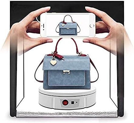 JAYEGT Motorized Rotating Display Stand, 330Lbs Load，360 Degree Electric Rotating Turntable for Photography Products Display，Live Video Show,Remote Control Angle, Speed (White/8.66inch /Wired)