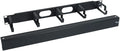 ICC 1U Ring Cable Manager Panel with Cover, Metal, 3" D-Rings, Horizontal Cable Management, Rackmount for 19” Network Racks, Black, Single Pack