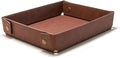 LLmoway PU Leather Valet Tray Nightstand Desk Organizer for Men Women Home Office Phone Watch Jewelry Glasses Keys Coins Storage