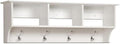 Prepac 48" Contemporary Wall Mounted Coat Rack, Coat Hooks Wall Mount with 3 Shelves, Ideal for Hallway or Entryway Storage Solution, 11.5"D x 48"W x 14.25"H, White