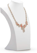 Oirlv White Leather Jewelry Bust Necklace Display Stand Trade Show Jewelry Holder (H:11.8")