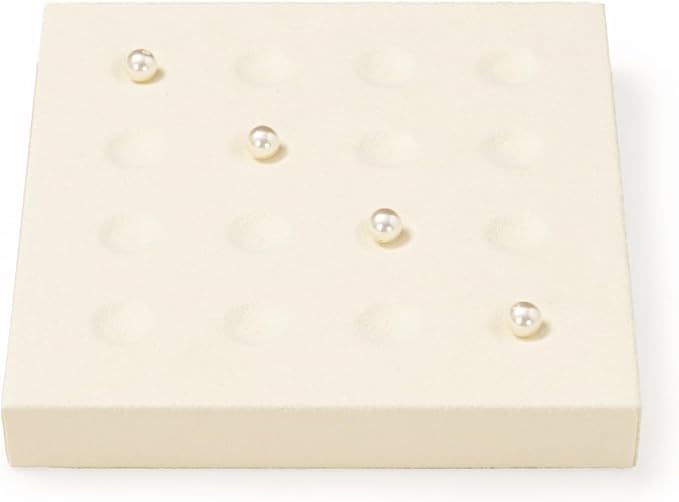 Oirlv Microfiber Diamonds Gemstones Jewelry Display Organize Tray Crystal Beads Holder for Stones Display Organizer Showcase(Beige)