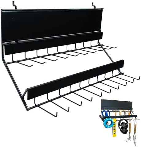 Century Drill & Tool, 2-tier pegboard rack space saver #03198 – perfect for garage organization, store garden equipment and tools, hanging crafts & jewelry, retail, product display (1 Pack)