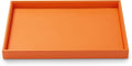 Oirlv Luxury Orange Leather Jewelry Tray Stackable Flat Jewelry Drawer Organizer Earrings Rings Bracelets Storage
