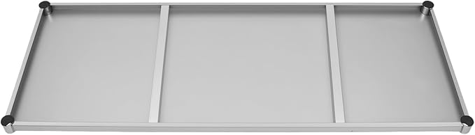 Stainless Steel Under Shelf for Workbench, 57.09x21.65 Inch Adjustable Utility Shelf with Corner Sleeve Holes, Rectangular Metal Work Table Under Shelf for Kitchens, Living Rooms, Workshops, Garages
