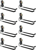 Rubbermaid Fasttrack Wall Mounted Garage Storage Utility Multi Hook for Tools, Chairs, Hose, Equipment, and Other Items, Supports 50 Lbs Each (8 Pack)