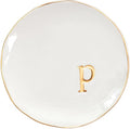 COLLECTIVE HOME - Ceramic Jewelry Tray, Decorative Trinket Dish for Rings Earrings Necklaces Bracelet Watch Keys, Birthday Mother's Day Christmas Gift for Women, 4.75", Glossy (p)
