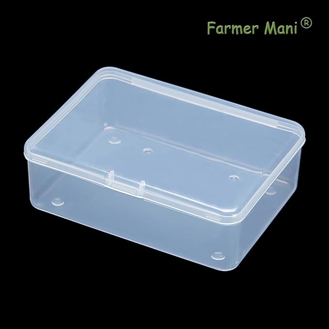 2 Pcs (5.51x4.02x1.89 inch) Small Plastic Storage Containers Box with Lid, Rectangular Clear Box for Collecting Small Items, Beads, Game Pieces, Business Cards, Crafts Accessories