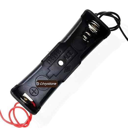 18650 Battery Case Holder - 1 Slot Storage Box, Black Plastic for Button Top Single Batteries, Pack of 20