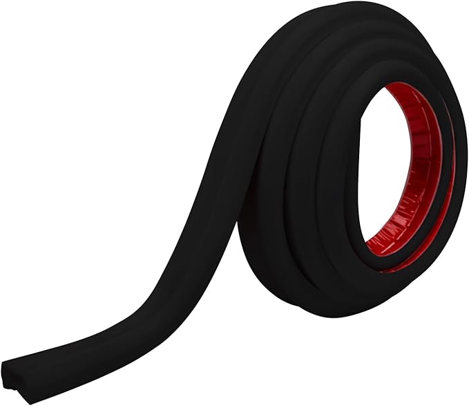Rubber Bond TV Cord Hider Cable Protector - Strong Self Adhesive Wall Cord Cover Cable Hider - Low Profile Cable Management Wall Cord Concealer Cable Raceway (Black, 6 Feet)
