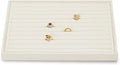 Jewelry Ring Display Tray Beige Microfiber Ring Earrings Display Organizer Tray