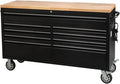 61 Inch Tool Chest, Tool Box Mobile Workbench, 9 Drawers Storage Lockable Rolling Metal Storage Cabinet with 4 Wheels for Garage Workshops Warehouse, Black