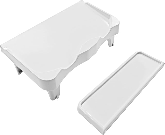TidyFriend Detergent Holder Shelf for Laundry Room - Holds 2 Liquid Soap Dispenser, Laundry Soap Station Organizer, Detergent Stand with Drip Catcher Drip Tray Storage Organization (White)