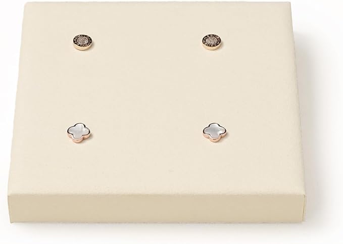 Oirlv Microfiber Jewelry Display Storage Tray Stud Earrings Tray Organizer Stud Earrings Jewelry Plate(Beige)
