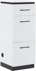 BarberPub Storage Cabinet for Barber Salon, Organizer with Tool Drawers for Hair Styling, Multi-Use Beauty Equipment, 2002 (White)