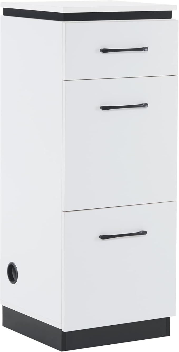 BarberPub Storage Cabinet for Barber Salon, Organizer with Tool Drawers for Hair Styling, Multi-Use Beauty Equipment, 2002 (White)
