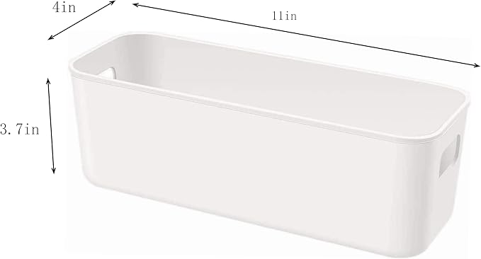 Plastic Storage Bins,Versatile Kitchen Pantry Organization and Storage,for Plastic Storage Container Under Bed,Under Sink Bathroom Organizer (2 Pack Narrow, White)