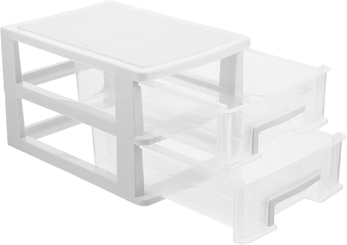 BESPORTBLE Transparent Desktop Drawer Organizer Box Drawer Storage Cabinet with Sturdy PP Material Heat Resistant Lightweight Stationery and Sundries Storage for Office and Home Use