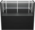 WISDOMFUR 4-Foot Display Showcase with LED Lighting – 48" L x 18" W x 38" H, Adjustable Glass Shelf, Locking Sliding Doors, Melamine Finish – Black Retail Display Cabinet