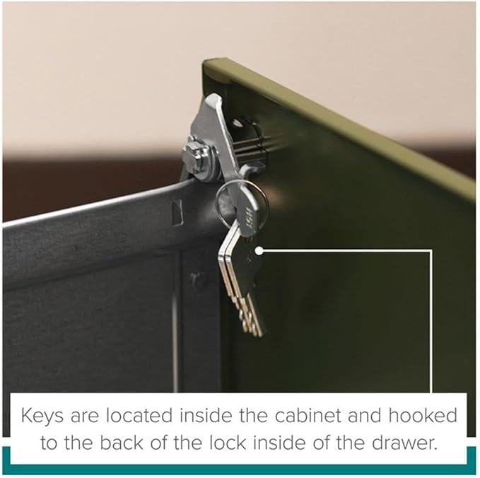 Pemberly Row 3 Drawers 27.75" Vertical Espresso Metal Filing Cabinet Lockable Pre-Assembled Stationary Letter Size for Home, Office