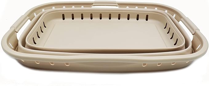 SAMMART 44L Collapsible Plastic Laundry Basket - Foldable Pop Up Storage Container/Organizer - Portable Washing Tub - Space Saving Hamper/Basket (1, Apricot), Size : 25.4 x 17.3 x 10.2 inches