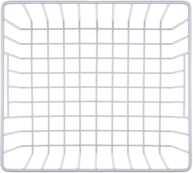 Freezer Basket Organizer, Refrigerator Metal Wire Storage Divider, Household Container Bins with Handles for Kitchen, Pantry, Cabinet, Closets - Pearl White (6, 11in x 10in x 5.5in)