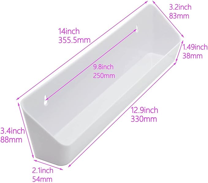 Aiwaiufu 14“ Kitchen Sink Front Trays Tip Out Tray Set Polymer Plastic White – 1 Pair