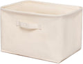 Foldable Storage Bins with Lids Cotton Canvas Rectangular Storage Box Ideal for Organization Lightweight and Durable (13.78 x 9.45 x 9.45)