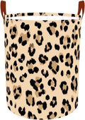 Laundry Baskets 15.7x19.7 Inch Large Classic Leopard Print Design Collapsible Laundry Hamper with Handles Oxford Fabric Clothes Storage Bin Foldable Dirty Clothes for Bedroom Bathroom Dorm