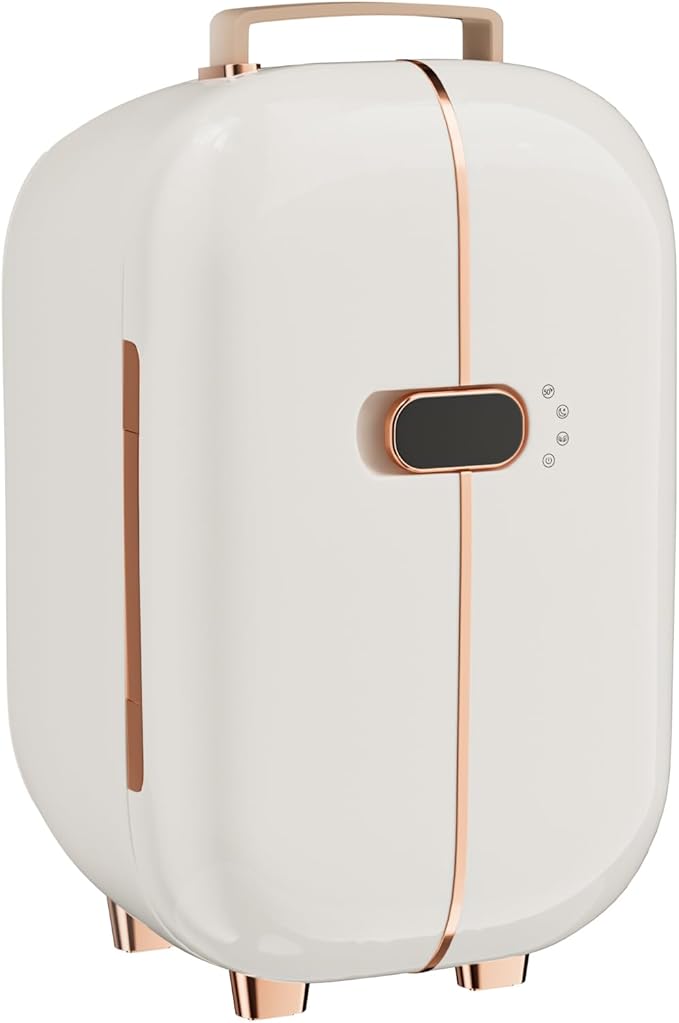 Portable Skincare Fridge, 3 Operating Modes with 360° Cycle Drying Mini Fridge, With 5 Door Racks, Low noice, Ideal for Makeup, Cosmetic Beauty, Skin Care