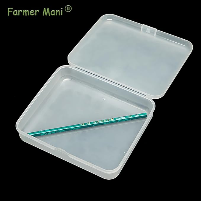 2 Pack (6.18x5.32x1.5 Inches) Rectangular Clear Frosted Plastic Box Containers with Buckle Lids,Rectangle Plastic Clear Storage Containers Box for Make Up,Eye,Pills,Gems,Beads,Jewelry,Small Items