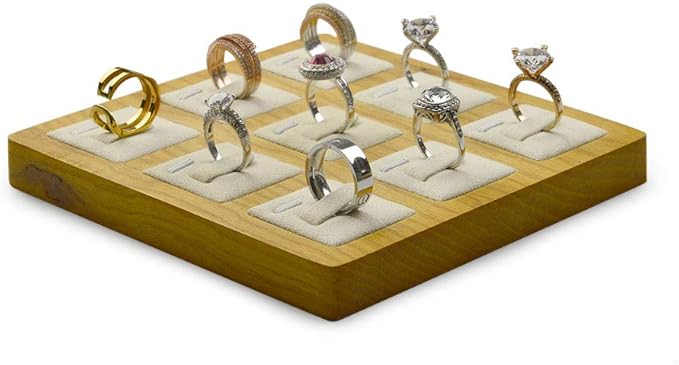 Jewelry Tray Solid Wood Display Stand Ring Storage Jewelry Ring Display Props Tray