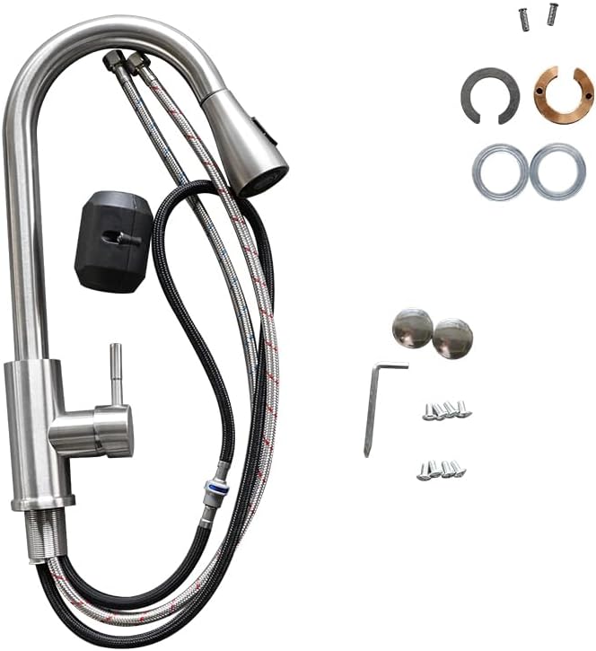 Qian Kun Free Standing 39.3 * 19.7 * 35.4 Left Single Bowl Outdoor Kitchen Sink (304 Stainless Steel, Pull Down Sprayer & Drain Pipe, Commercial Restaurant, NSF Certified)