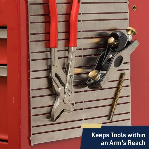 Kings County Tools Magnetic Tool Holder - 12x12in Garage Organization Panel - Magnetic Board Garage Shelving Tool Organizer Storage Rack - Wall Mount Magnetic Tool Holder Strip Panel for Workshop