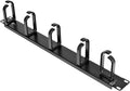 StarTech.com 19” Server Rack Cable Management Panel w/ D-Ring Hooks - 1U Horizontal or Vertical Wire and Cord Manager - Metal , TAA (CABLMANAGER2)
