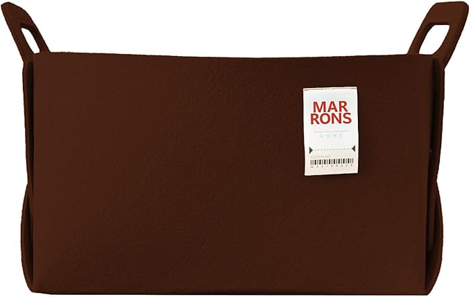 Collapsible Felt CHOCOBROWN Storage Bin Large 14.6"x9.4"x9.4" – Foldable Basket with Handles for Closet, Laundry Room Organization, Toy Storage, Decorative Storage Bins for Shelves, Nursery