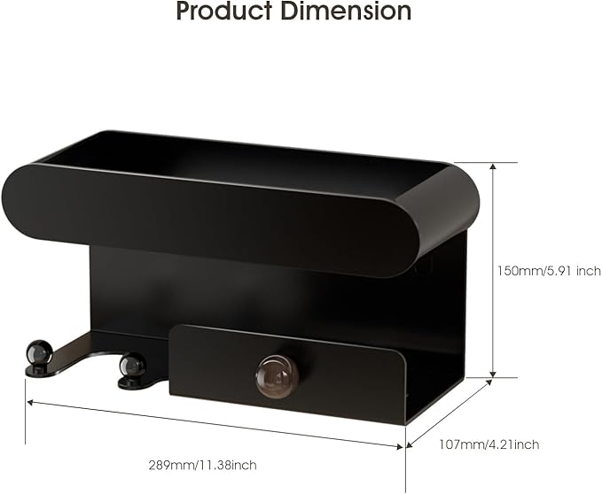 Universal Hair Dryer Holder, Hair Tool Organizer with Shelf for Bathroom, Hair Accessories Organizer for Blow Dryer, Curling Iron, Straightener