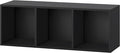 IOTXY DIY Modular Cube Bookcase - CubeXY Customizable Stackable Expandable Basic Shelving Units, 3-Cube Wooden Open Bookshelf for Fabric Storage Bin Organizer, Black