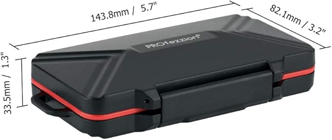 PROfezzion 48 Slots Weatherproof Memory Card Carrying Case Holder for CFexpress Type B, XQD, CF, Cfast, CompactFlash, CF Express Type-B, SD & MicroSD Cards (Not for CFexpress Type-A Card)