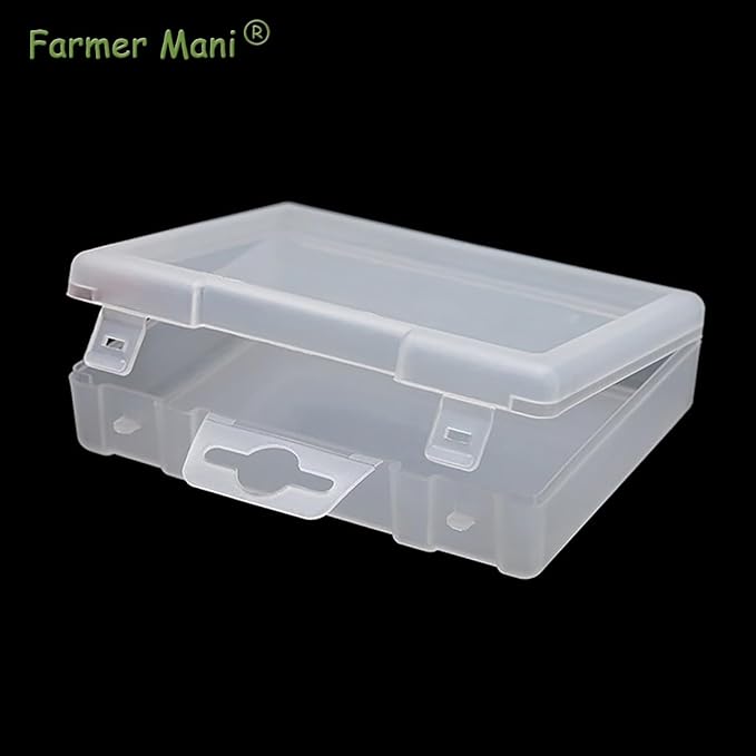 2 Pack Rectangle Plastic Frosted Storage Containers Box(5.2 x 4.02 x 1.3 inch), Polypropylene Box with Hinged Lid for Beads, Coins, Safety Pins and Learning Supplies,Screws,Drills,Battery