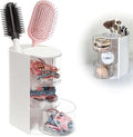 Hair Accessory Organizer, hair brush organizer, 3-Layer Clear Hair Accessories Organizer Rotatable Small Jewelry Box for Clip Earring Necklaces, The Latest Gift for A Girl. (white)