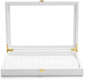 Oirlv White Leather Acrylic Lid Jewelry Necklace Organizer Box Necklace Bracelet Display Holder Case Drawer Insert Women Gift