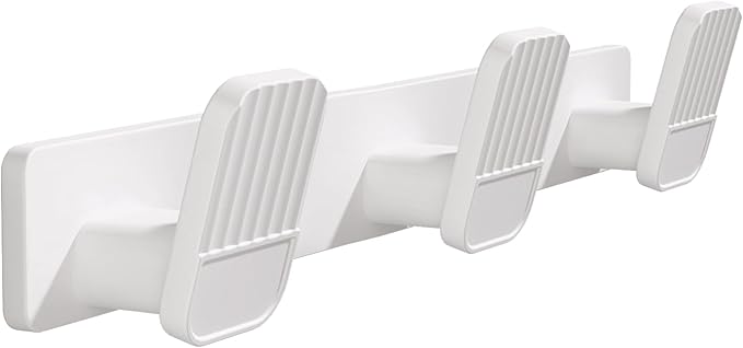 Coat Rack Wall Mount Coat Hooks - White Hook Rack with 3 Hooks Aluminum Wall Rack Hooks for Hanging Coat Hat Bag Towel Hanger Rustproof Coat Holder