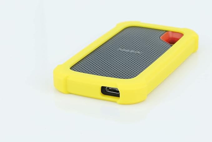 LEFXMOPHY Cover Case Replacement for SanDisk Extreme Portable 500GB 1TB 2TB 4TB New Generation External SSD - Up to 1050MB/s, SDSSDE61 Soft Silicone Portective Skin Sleeve, Yellow